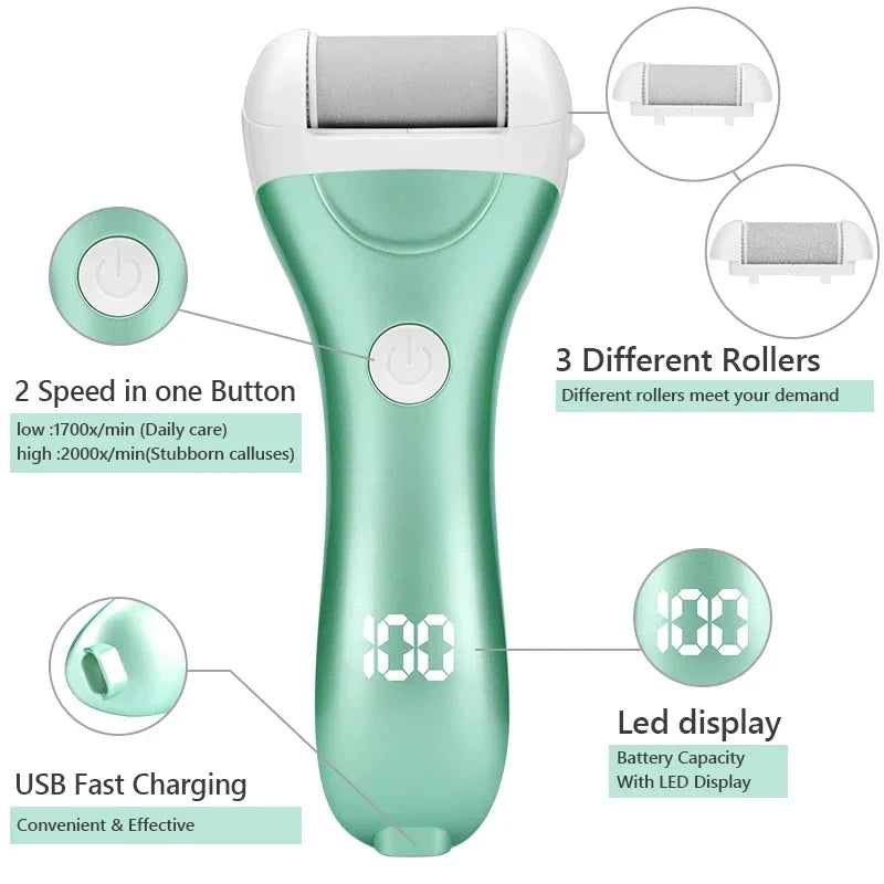 Ergonomic Foot Callus Remover with Digital Display
